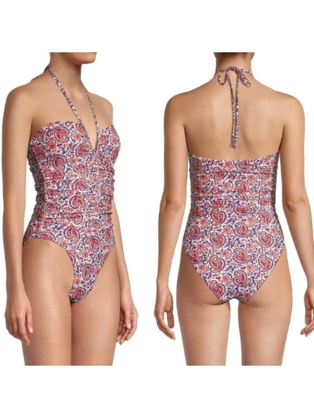 NWT Veronica Beard Hazina Halter One Piece Swimsuit Multicolor Size: S